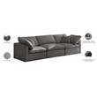 Pemberly Row Contemporary Standard Gray Finish Velvet Modular Sofa