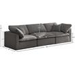 Pemberly Row Contemporary Standard Gray Finish Velvet Modular Sofa
