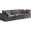 Pemberly Row Contemporary Standard Gray Finish Velvet Modular Sofa