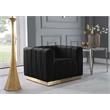 Pemberly Row Contemporary Upholstered Black Finish Velvet Chair