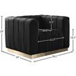 Pemberly Row Contemporary Upholstered Black Finish Velvet Chair