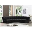 Pemberly Row Contemporary Black Velvet 4pc. Modular Sectional