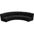 Pemberly Row Contemporary Black Velvet 4pc. Modular Sectional
