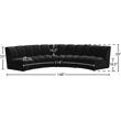 Pemberly Row Contemporary Black Velvet 4pc. Modular Sectional