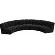 Pemberly Row Contemporary Black Velvet 5pc. Modular Sectional