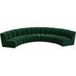Pemberly Row Contemporary Green Velvet 5pc. Modular Sectional