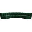 Pemberly Row Contemporary Green Velvet 5pc. Modular Sectional