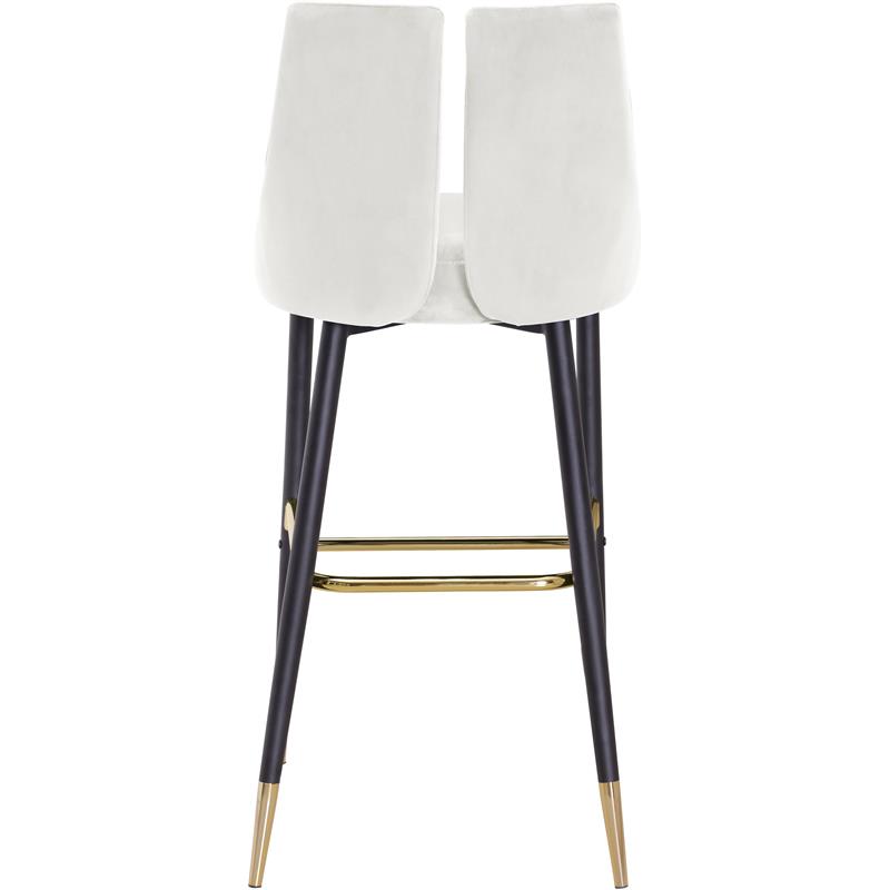 Pemberly Row Contemporary Upholstered Cream Velvet Stool (Set of 2)