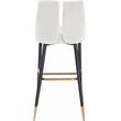 Pemberly Row Contemporary Upholstered Cream Velvet Stool (Set of 2)