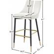Pemberly Row Contemporary Upholstered Cream Velvet Stool (Set of 2)