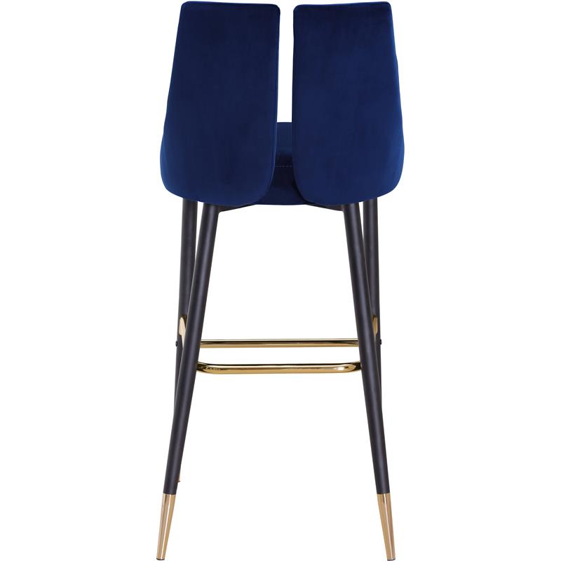Pemberly Row Contemporary Upholstered Navy Velvet Stool (Set of 2)