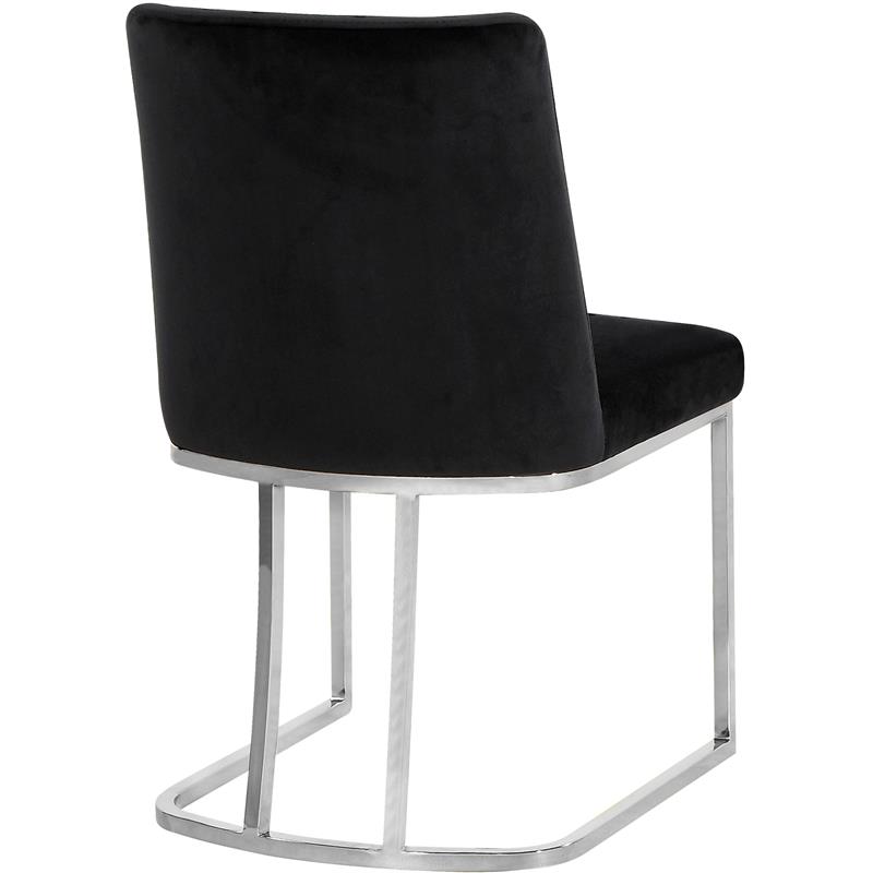 Pemberly Row Contemporary Black Velvet Dining Chair (Set of 2)
