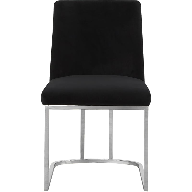 Pemberly Row Contemporary Black Velvet Dining Chair (Set of 2)