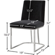 Pemberly Row Contemporary Black Velvet Dining Chair (Set of 2)