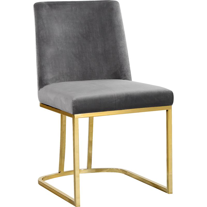 Pemberly Row Contemporary Gray Velvet Dining Chair (Set of 2)