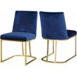 Pemberly Row Contemporary Navy Velvet Dining Chair (Set of 2)