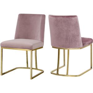 Pemberly Row Contemporary Pink Velvet Dining Chair (Set of 2)