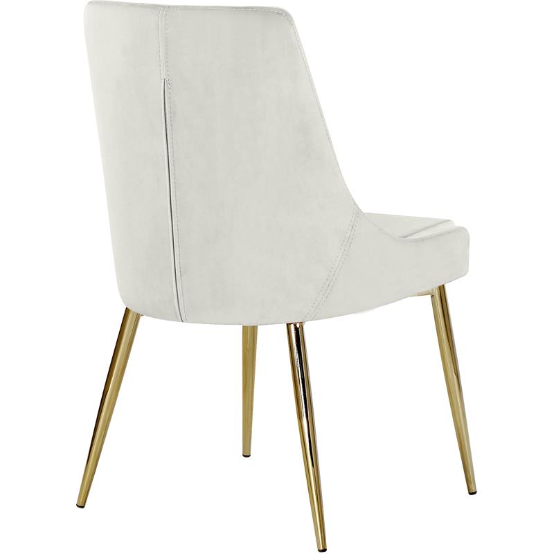 Pemberly Row Contemporary Cream Velvet Dining Chair (Set of 2)