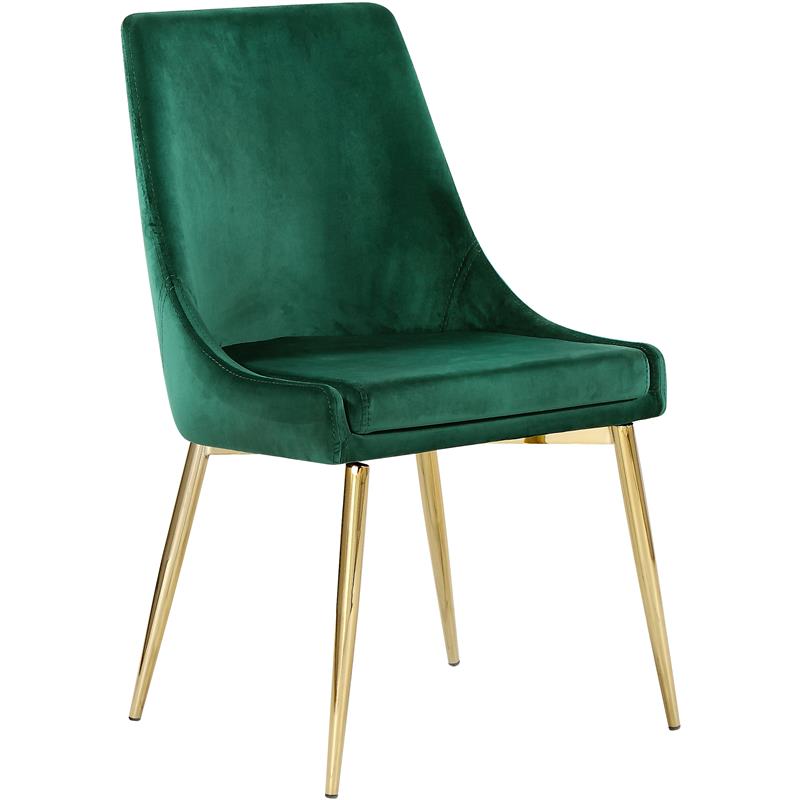 Pemberly Row Contemporary Green Velvet Dining Chair (Set of 2)