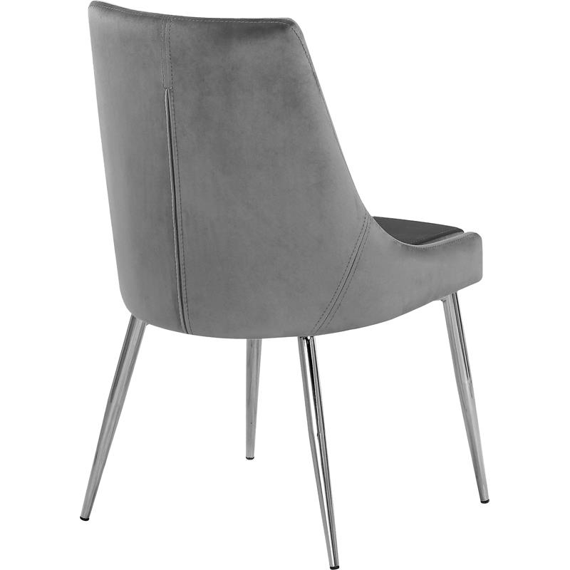 Pemberly Row Contemporary Gray Velvet Dining Chair (Set of 2)