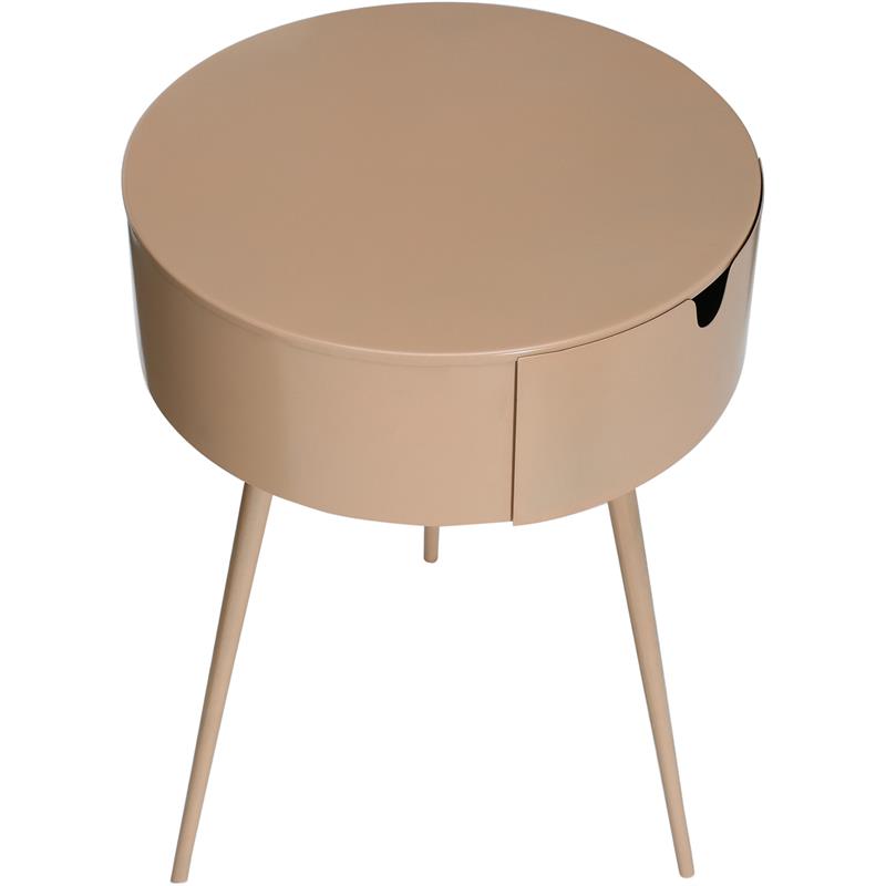 Pemberly Row Contemporary Pink Metal 1 Storage Drawer Nightstand