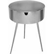 Pemberly Row Contemporary Silver Metal 1 Storage Drawer Nightstand