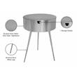 Pemberly Row Contemporary Silver Metal 1 Storage Drawer Nightstand