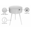 Pemberly Row Contemporary White Metal 1 Storage Drawer Nightstand