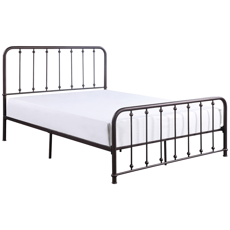 Pemberly Row Modern Eastern King Metal Platform Bed in Dark Bronze