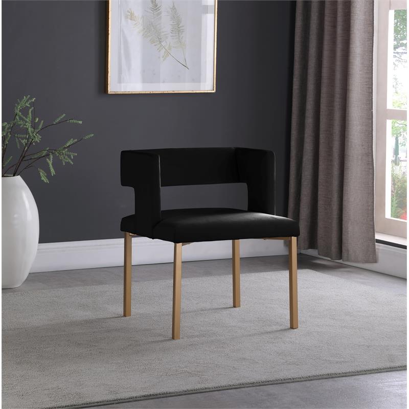 Pemberly Row Contemporary Black Velvet Dining Chair (Set of 2)