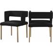 Pemberly Row Contemporary Black Velvet Dining Chair (Set of 2)