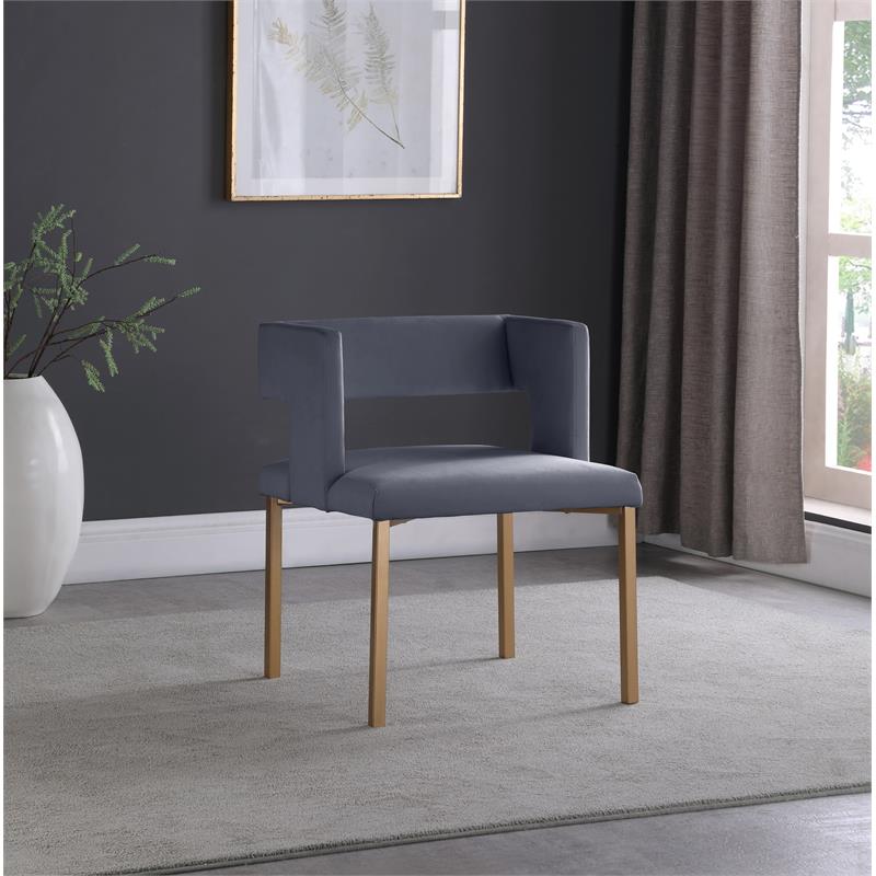 Pemberly Row Contemporary Gray Velvet Dining Chair (Set of 2)