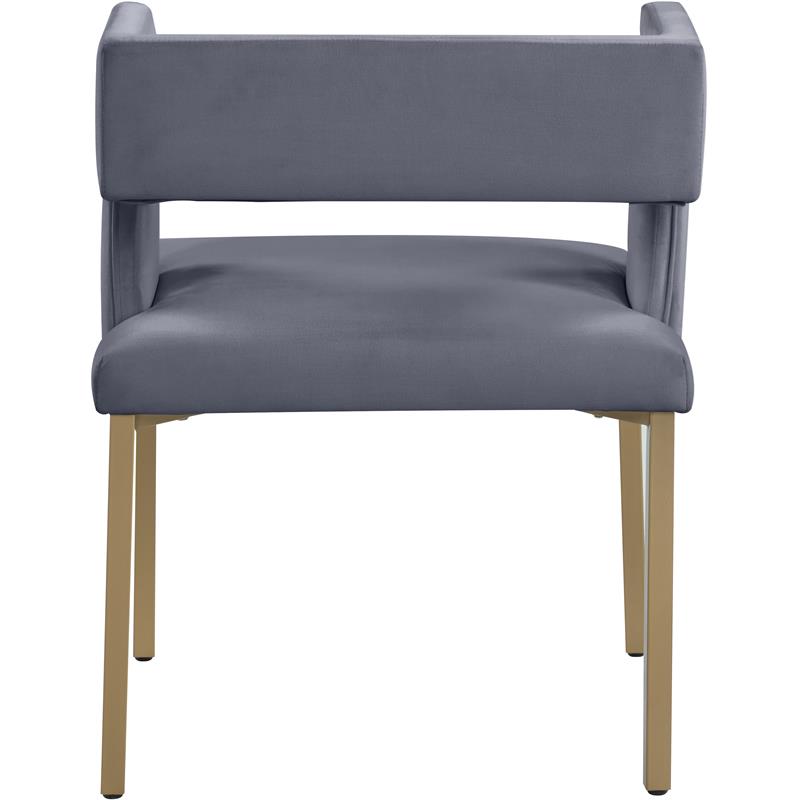 Pemberly Row Contemporary Gray Velvet Dining Chair (Set of 2)