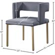 Pemberly Row Contemporary Gray Velvet Dining Chair (Set of 2)