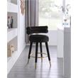 Pemberly Row Contemporary Black Velvet Counter Stool (Set of 2)