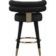 Pemberly Row Contemporary Black Velvet Counter Stool (Set of 2)