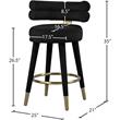 Pemberly Row Contemporary Black Velvet Counter Stool (Set of 2)