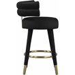 Pemberly Row Contemporary Black Velvet Counter Stool (Set of 2)