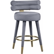 Pemberly Row Contemporary Gray Velvet Counter Stool (Set of 2)