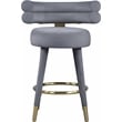 Pemberly Row Contemporary Gray Velvet Counter Stool (Set of 2)