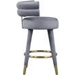 Pemberly Row Contemporary Gray Velvet Counter Stool (Set of 2)