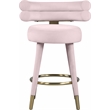 Pemberly Row Contemporary Pink Velvet Counter Stool (Set of 2)