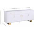 Pemberly Row Sideboard / Buffet in Rich White Lacquer and Gold Finish