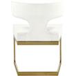Pemberly Row Contemporary Cream Velvet Dining Chair with Rich Gold Metal Base