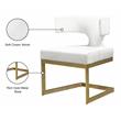 Pemberly Row Contemporary Cream Velvet Dining Chair with Rich Gold Metal Base