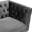 Pemberly Row Contemporary Deep Button Tufted Gray Velvet Sofa