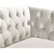 Pemberly Row ContemporaryDeep Button Tufted Cream Velvet Loveseat