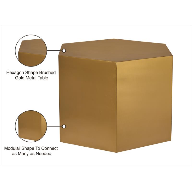 Pemberly Row Contemporary Brushed Gold Finish Modular Coffee Table