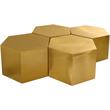 Pemberly Row Modern Brushed Gold 4 Piece Modular Coffee Table