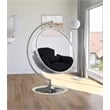 Pemberly Row Fabric Acrylic Swing Bubble Accent Chair in Black